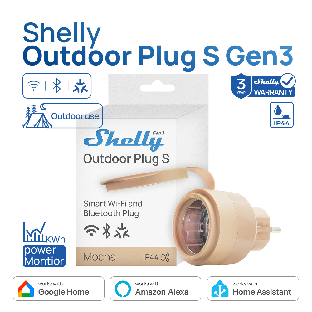 Shelly Outdoor Plug S Gen3 Pow - Shelly Relay Module recension och pris