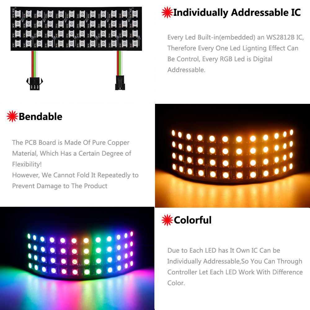 DC5V WS2812B RGB LED Panel Scr - Rgb Led Matrix 8X8 recension och pris